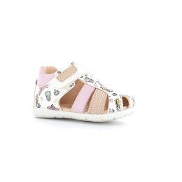 Chaussures du Château  Geox sandale geolik b151qd 18 26 blanc rose bebe  fille