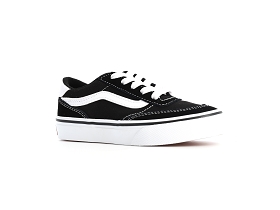 VANS YT BROOKLYN LS 32 39 Matières combinéesNoir Blanc 